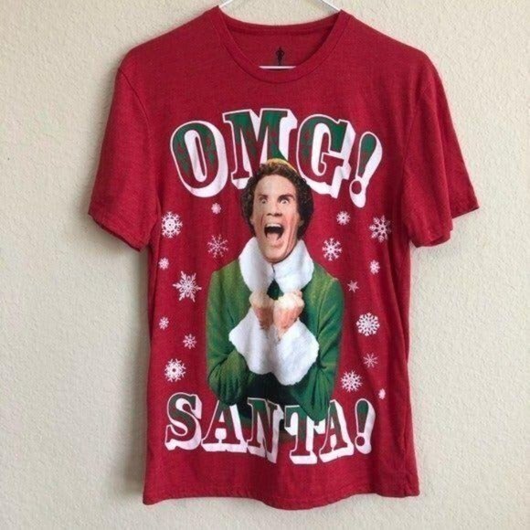 Elf Christmas Shirt OMG SANTA Buddy The Elf Tee - Picture 1 of 3